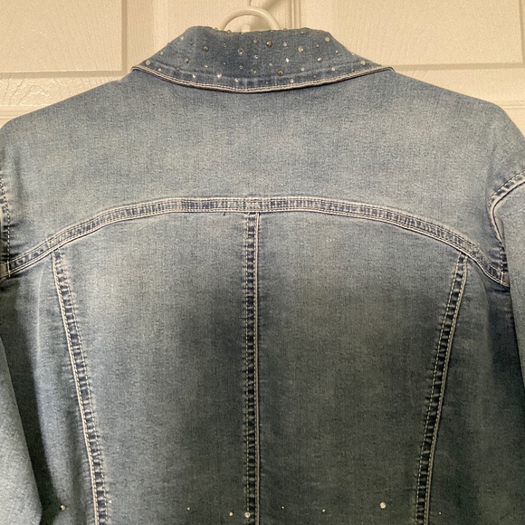 LADIES DENIM & BLING JEAN JACKET. SIZE L. BEAUTIFUL CONDITION!! - Picture 5 of 12